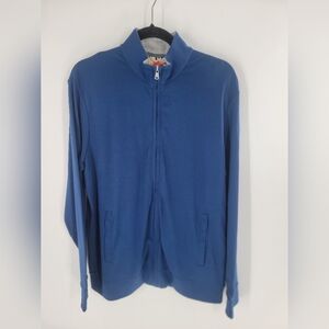 Robert Graham Sweater Adult M Blue‎ Full Zip Cotton Jacket Classic Fit Men New